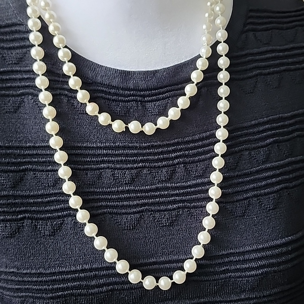 SIMULATED PEARLS 30 INCHES MAN MADE MATERIALS